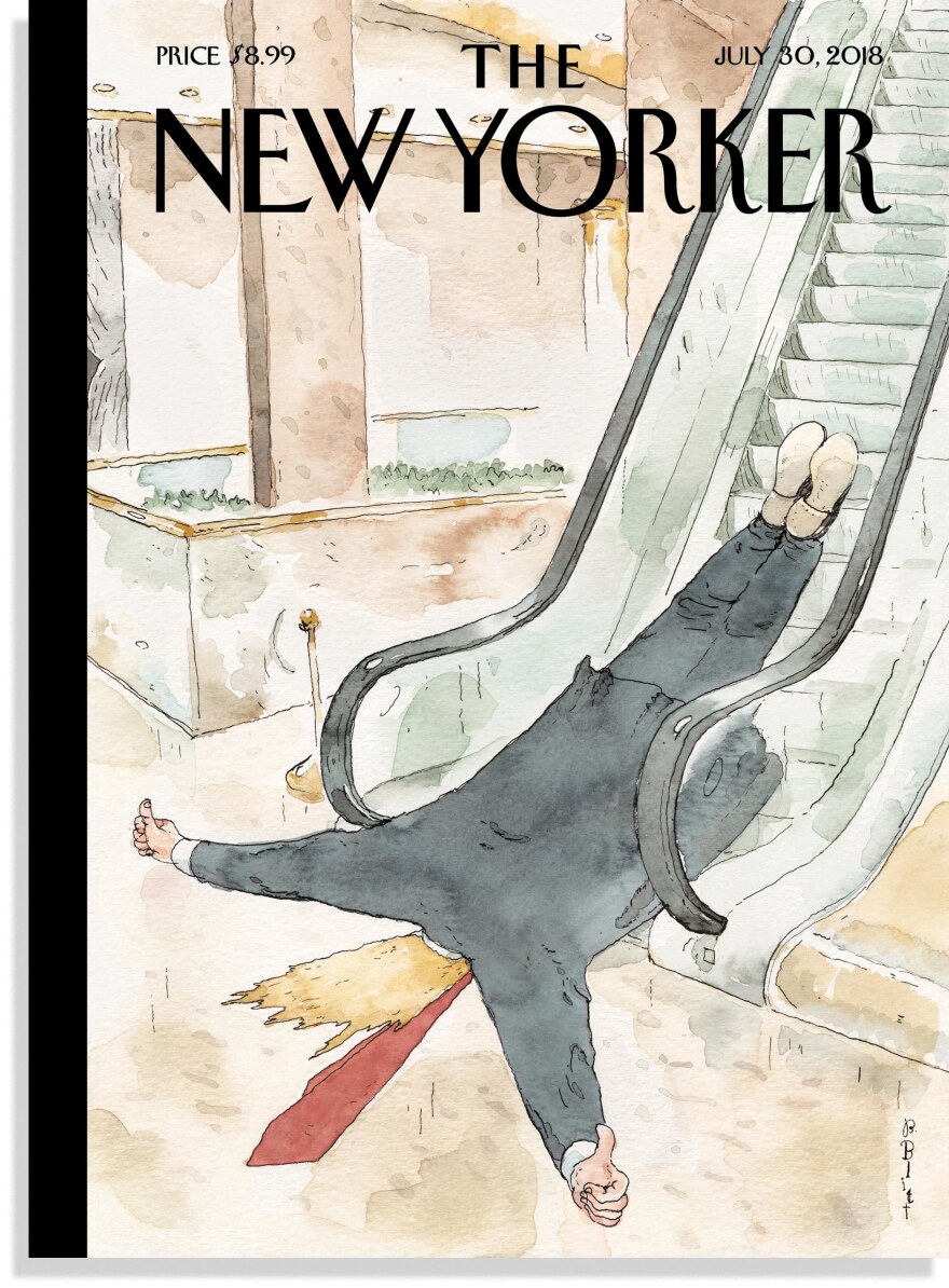 To αιχμηρό εξώφυλλο του «New Yorker» για τον Τραμπ που... κουτρουβαλιάζεται και επιμένει ότι όλα πάνε καλά!
