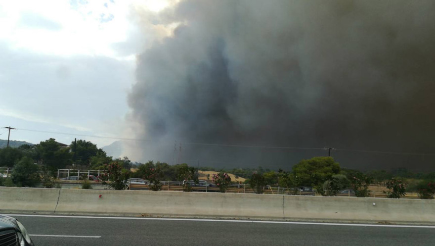 Βίντεο -σοκ από την Κινέτα: Κλειστή η εθνική από τον κόμβο Ελευσίνας έως τον κόμβο Επιδαύρου - Οι φλόγες πέρασαν το δρόμο