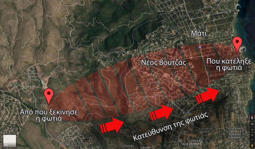 Η φωτιά χτύπησε το Μάτι σαν ποτάμι λάβας