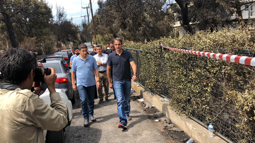 Στο Μάτι ο Κυριάκος Μητσοτάκης - Δεν έκανε δηλώσεις στις κάμερες