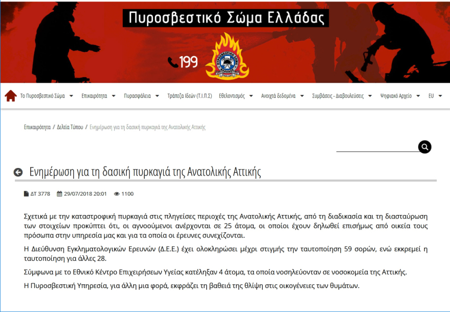 Φωτιά στο Μάτι: Θρίλερ με τον αριθμό των νεκρών και των αγνοουμένων