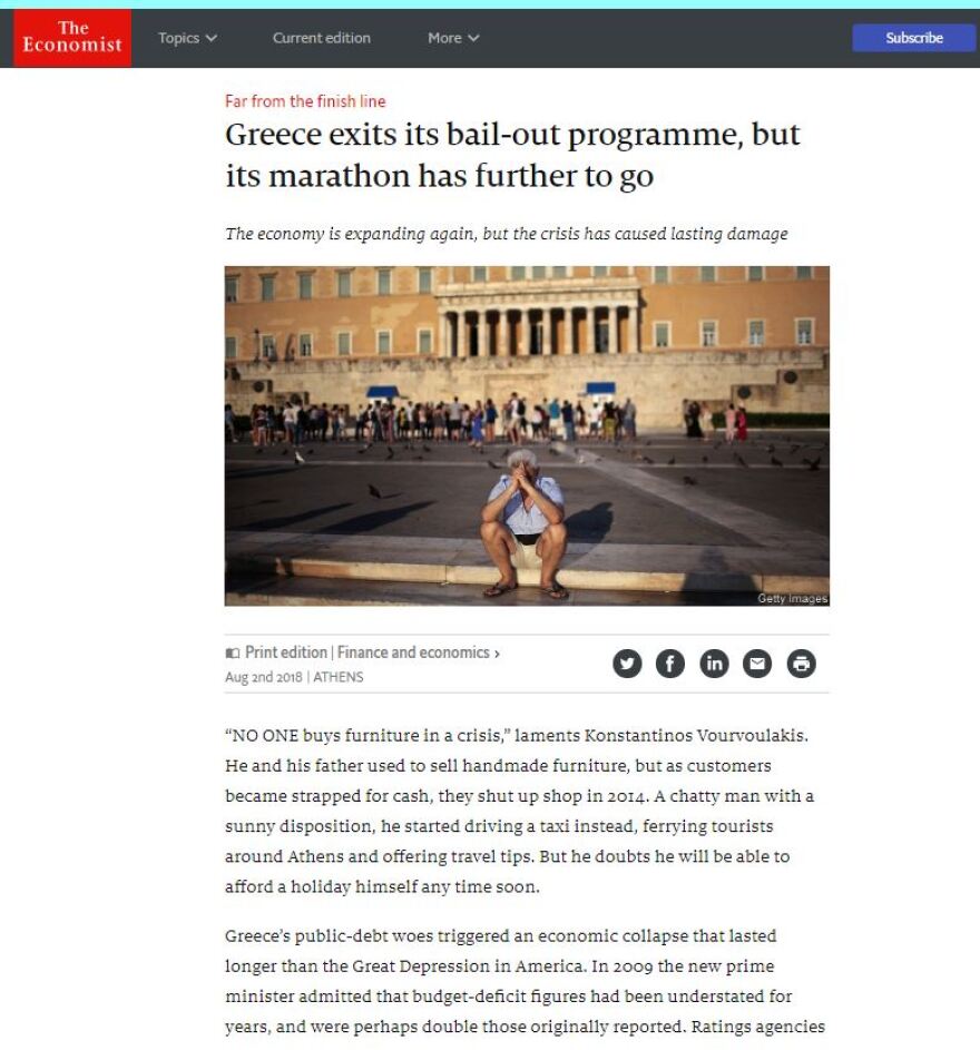 Economist: Η Ελλάδα έχει ακόμα μαραθώνιο μπροστά της για να επιστρέψει στην κανονικότητα