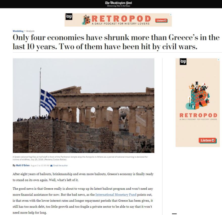 Washington Post: Ακόμα τέσσερις δεκαετίες λιτότητας για την Ελλάδα