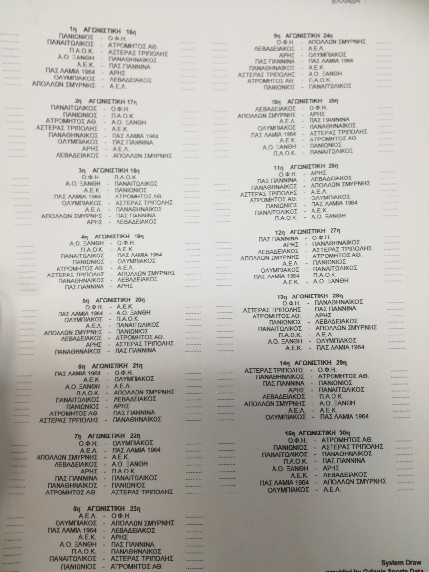 Super League: Δείτε το πρόγραμμα του νέου πρωταθλήματος