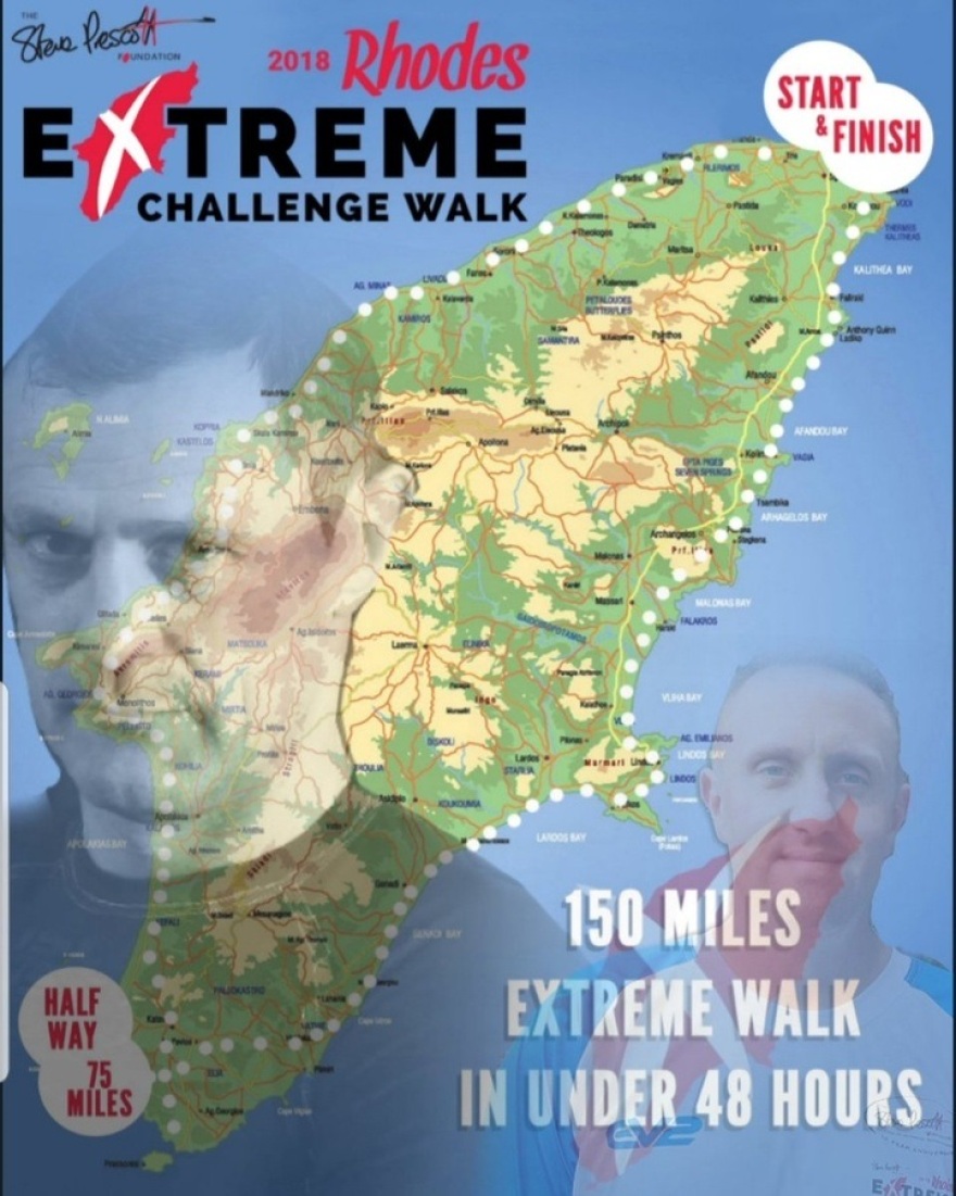 Περπατώντας έκανε τον γύρο της Ρόδου σε 42 ώρες! 