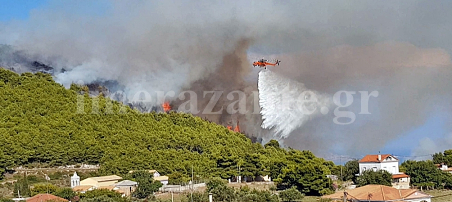 Νύχτα αγωνίας για την πύρινη λαίλαπα στη Ζάκυνθο