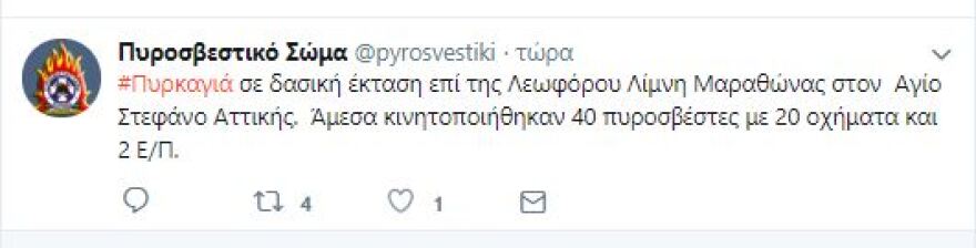 Υπό μερικό έλεγχο η φωτιά στον Άγιο Στέφανο