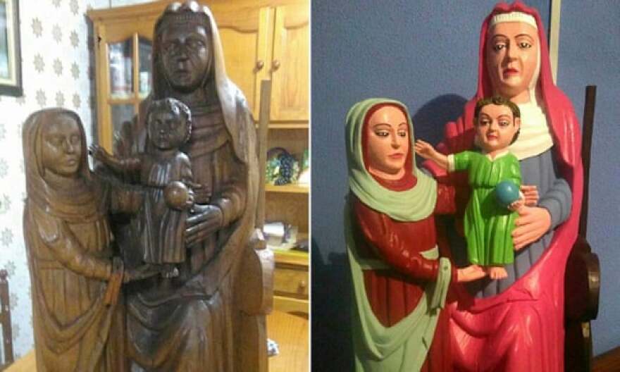 Νέα γκάφα ερασιτέχνη συντηρητή στην Ισπανία: «Έντυσε» την Παναγία και τον Ιησού με τις πιο... κιτς ρόμπες