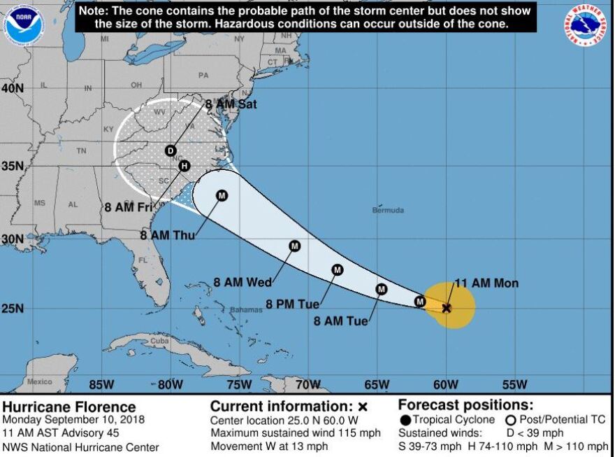 ΗΠΑ: Κατηγορία 4 ο τυφώνας Φλόρενς - Θα χτυπήσει με ανέμους 195 χλμ την ώρα