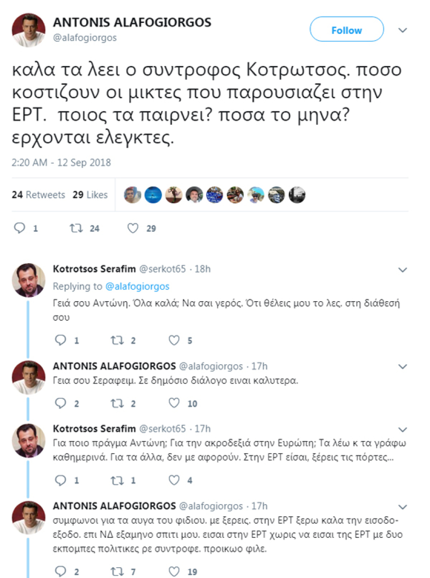 Αλαφογιώργος: Βέβαιη η παραπομπή μου στο Πειθαρχικό της ΕΡΤ - Από Δευτέρα τα νταούλια