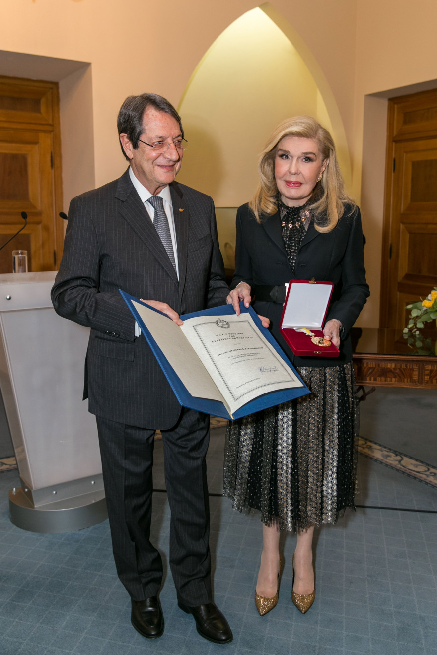 Η Κυπριακή Δημοκρατία τίμησε την Μαριάννα Β. Βαρδινογιάννη για το ανθρωπιστικό της έργο