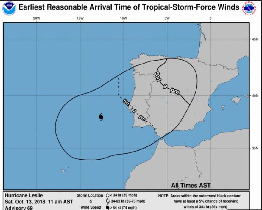 Στη δίνη του κυκλώνα Λέσλι η Ιβηρική Χερσόνησος