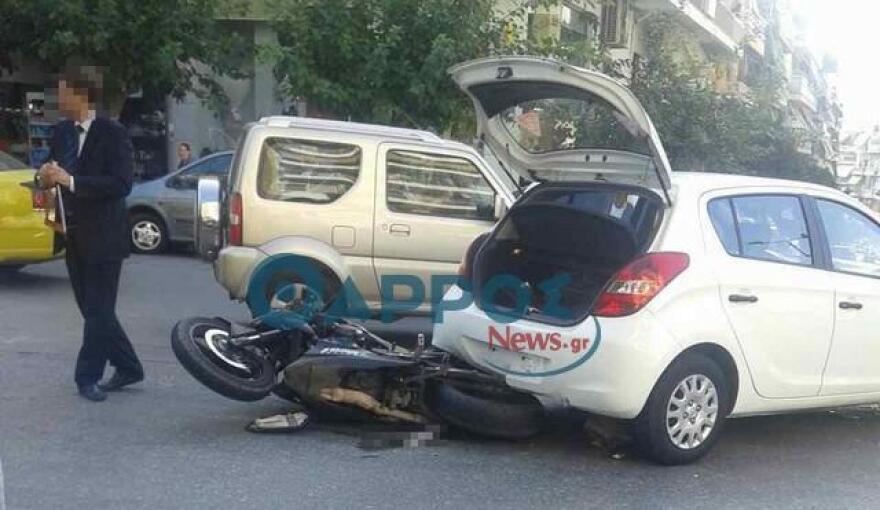 Φωτογραφία από το τροχαίο του Λεωνίδα Καλφαγιάννη στην οδό Πανόρμου