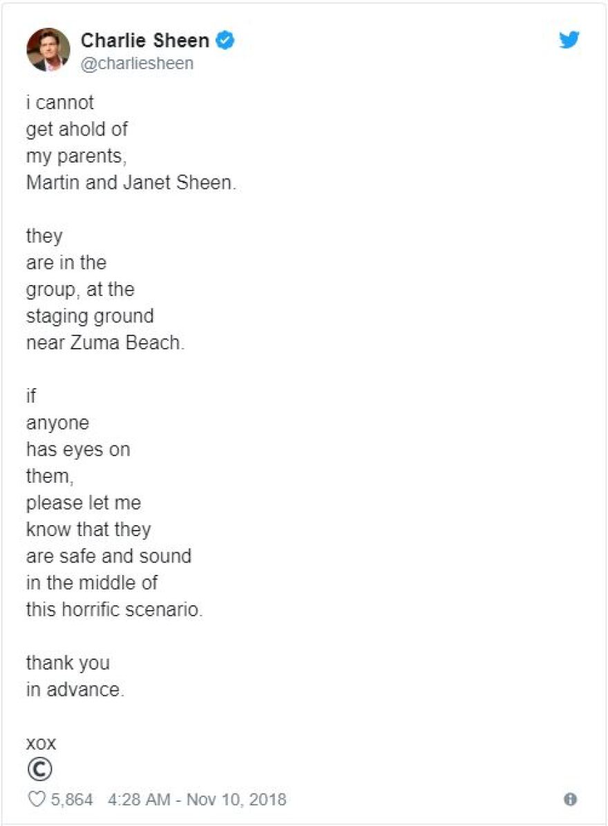 Πυρκαγιά στην Καλιφόρνια - Η δραματική έκκληση του Τσάρλι Σιν και η «φυγή» των Καρντάσιαν 