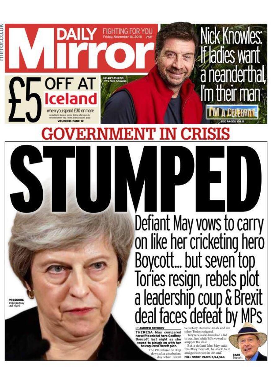 Ο «εμφύλιος» στους Τόρηδες και ο μοναχικός αγώνας της Μέι κύριο θέμα στα βρετανικά πρωτοσέλιδα