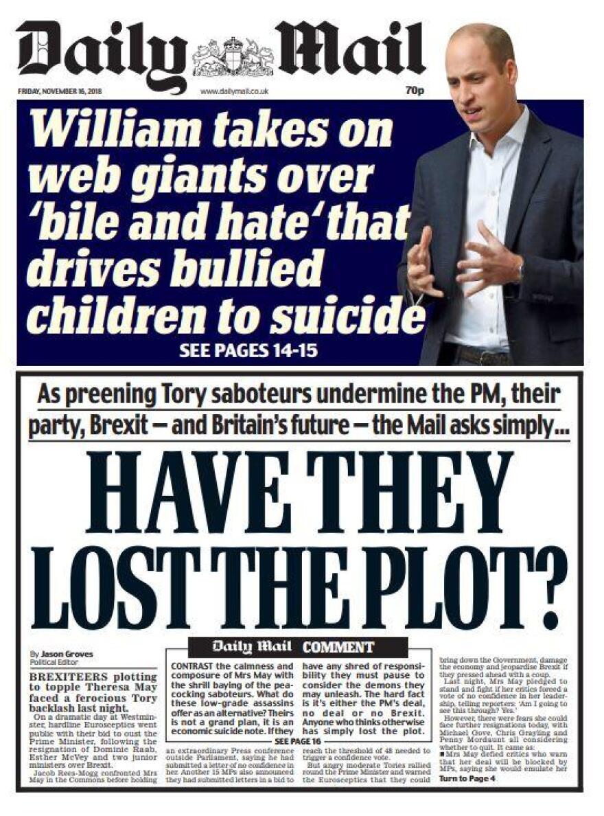 Ο «εμφύλιος» στους Τόρηδες και ο μοναχικός αγώνας της Μέι κύριο θέμα στα βρετανικά πρωτοσέλιδα