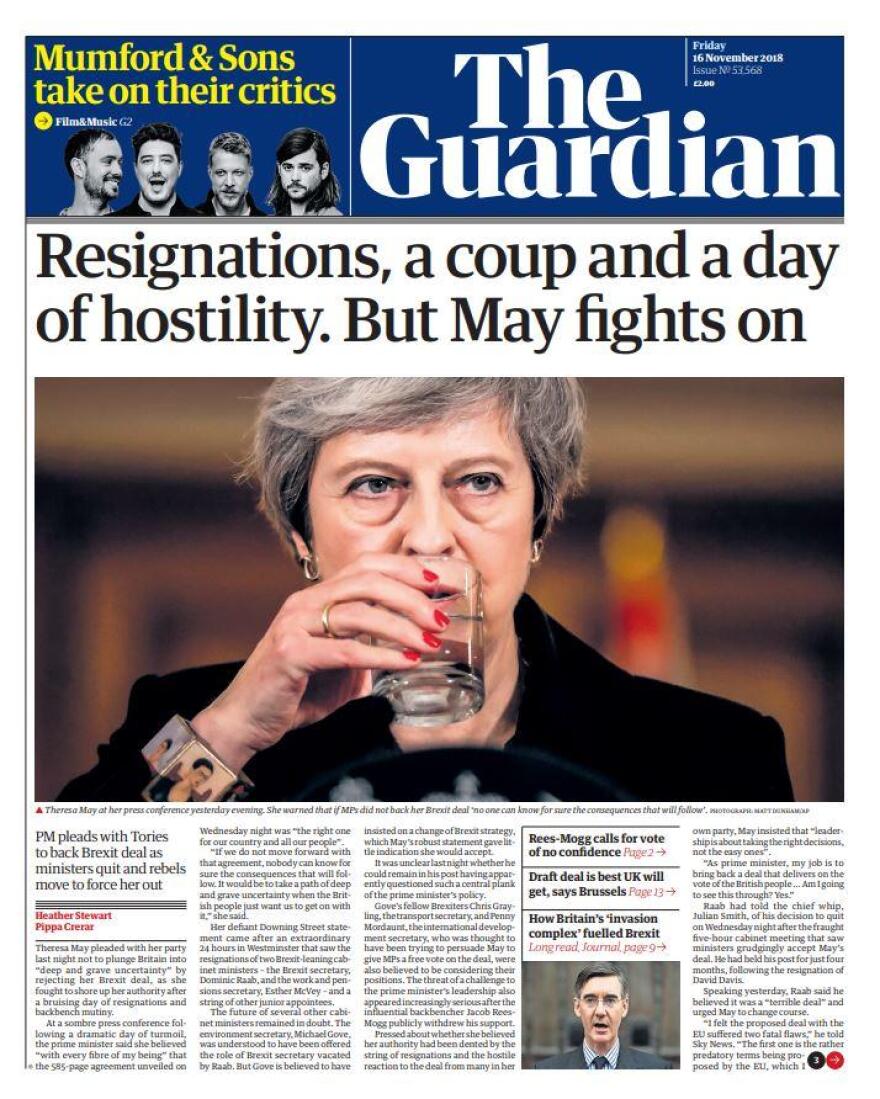 Ο «εμφύλιος» στους Τόρηδες και ο μοναχικός αγώνας της Μέι κύριο θέμα στα βρετανικά πρωτοσέλιδα