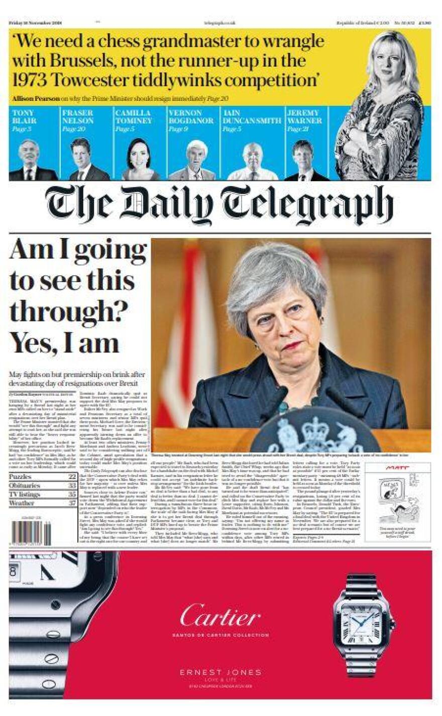 Ο «εμφύλιος» στους Τόρηδες και ο μοναχικός αγώνας της Μέι κύριο θέμα στα βρετανικά πρωτοσέλιδα