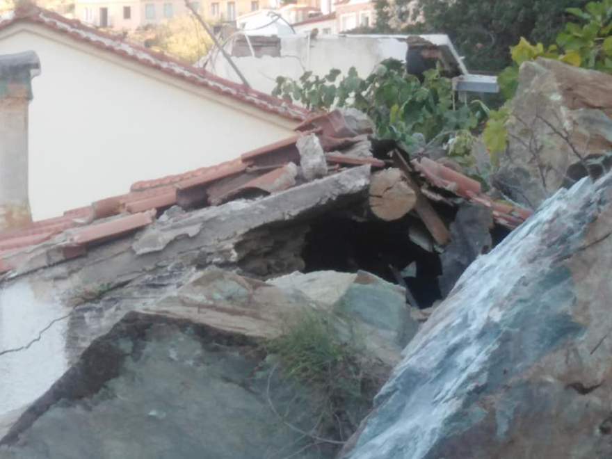 Λέσβος: Νύχτα τρόμου στο Πλωμάρι από κατολισθήσεις βράχων - Κινδύνεψαν ζωές