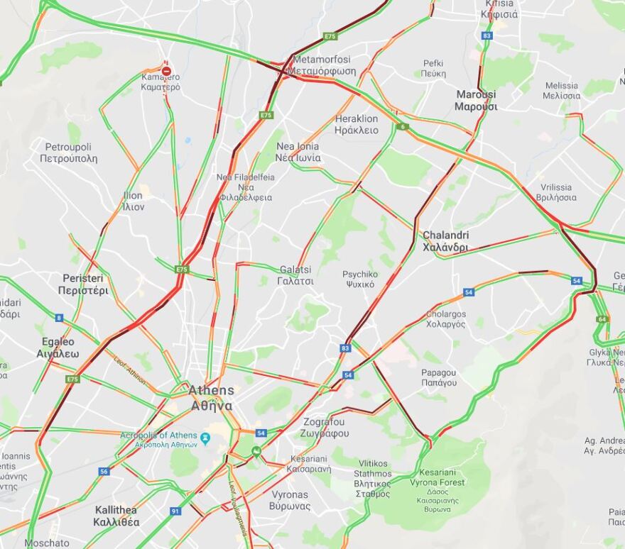 Τεράστια ταλαιπωρία για τους οδηγούς λόγω και της πρωινής βροχής - Πού υπάρχουν προβλήματα