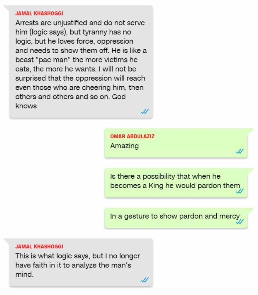 «Ο Μπιν Σαλμάν είναι τέρας, θα καταβροχθίσει τους πάντες» έγραφε ο Κασόγκι λίγο πριν τη δολοφονία του