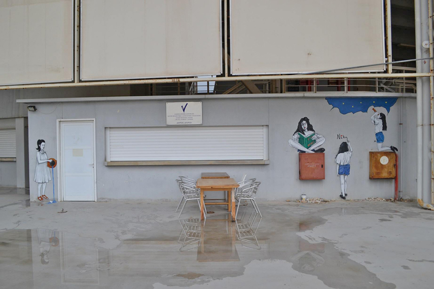 Ο street artist Bleeps.gr δίνει ζωή στο εγκαταλελειμμένο αεροδρόμιο του Ελληνικού