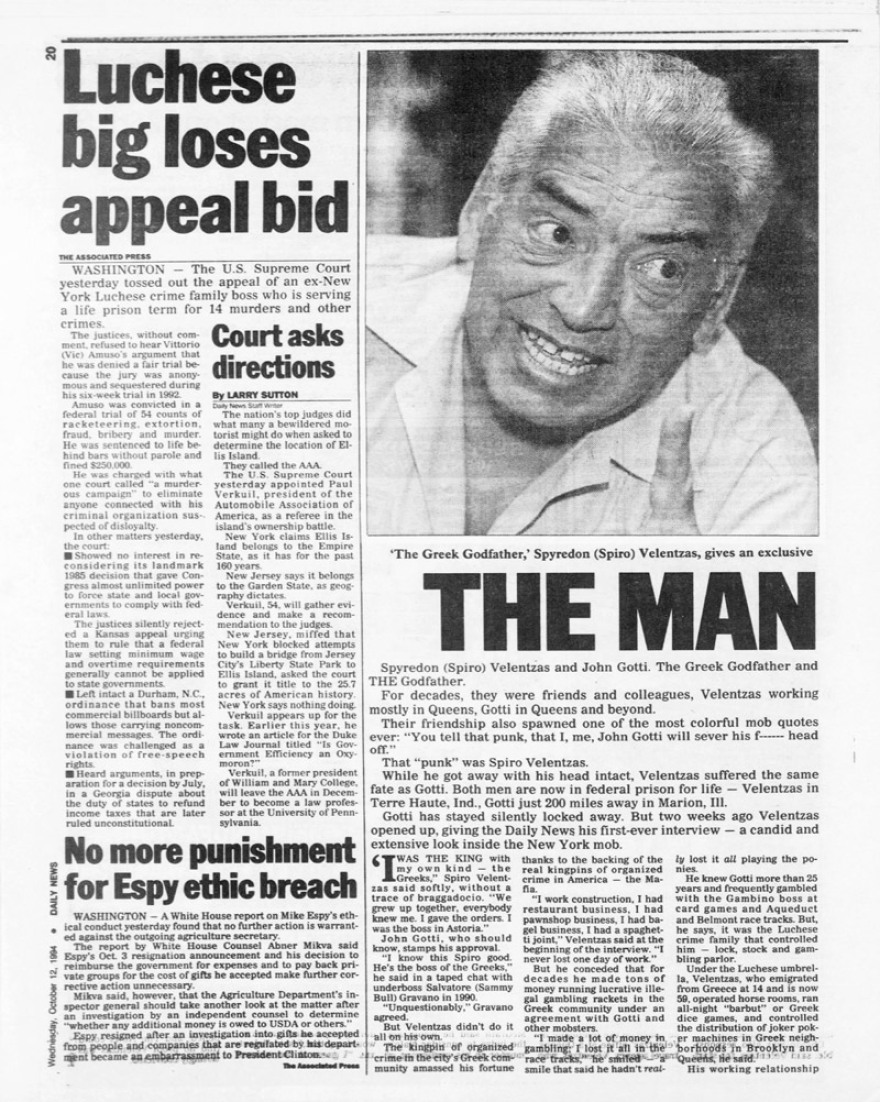 Σπύρος Βελέντζας: Ο Έλληνας «νονός» της  Νέας Υόρκης που έγινε ταινία