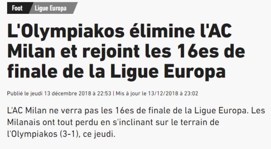 Η Μίλαν κάηκε στον Πειραιά: Ο διεθνής Τύπος αποθεώνει τον Ολυμπιακό