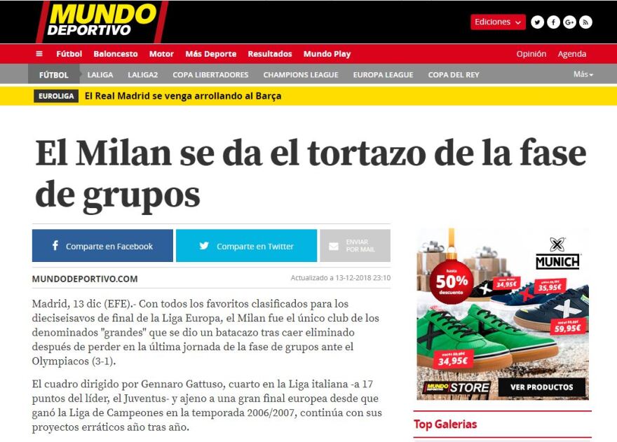 Η Μίλαν κάηκε στον Πειραιά: Ο διεθνής Τύπος αποθεώνει τον Ολυμπιακό