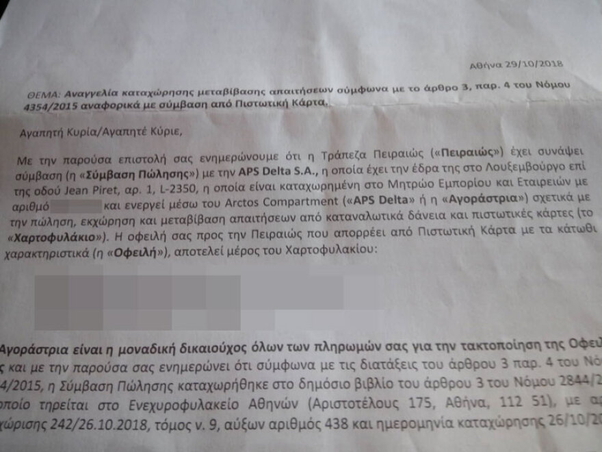 Τράπεζα σε δανειολήπτη: Οι οφειλές σας μεταφέρθηκαν σε fund