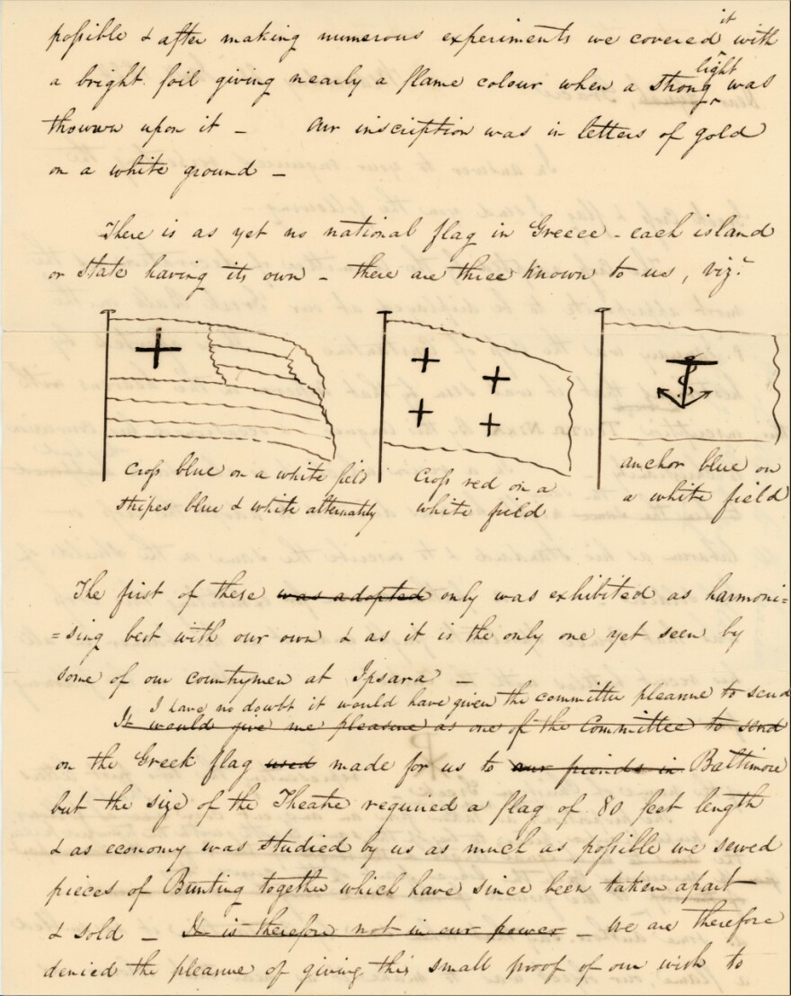 Φωτογραφίες: Η ελληνική σημαία με σινική μελάνη σε επιστολή του 1824 από τη Νέα Υόρκη