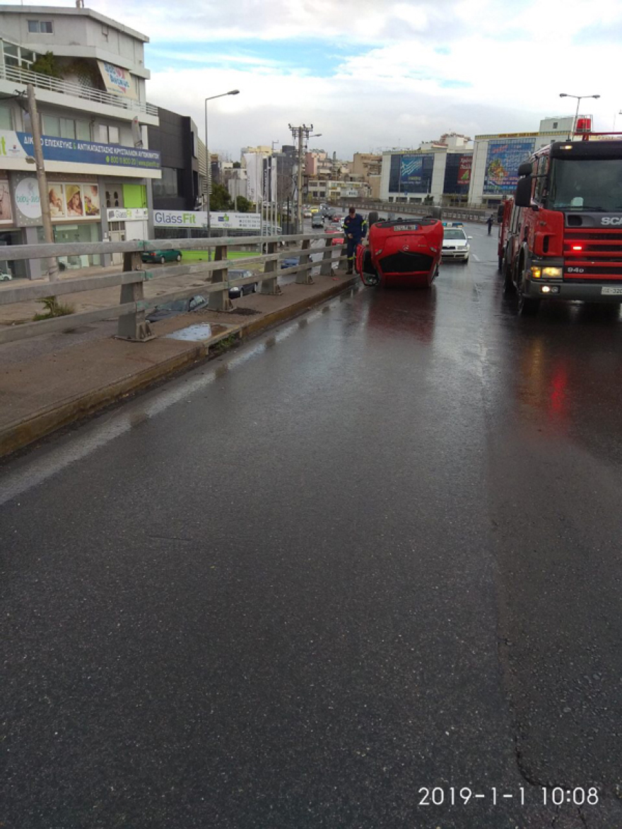 Δύο σοβαρά τροχαία στον Κηφισό ανήμερα Πρωτοχρονιάς