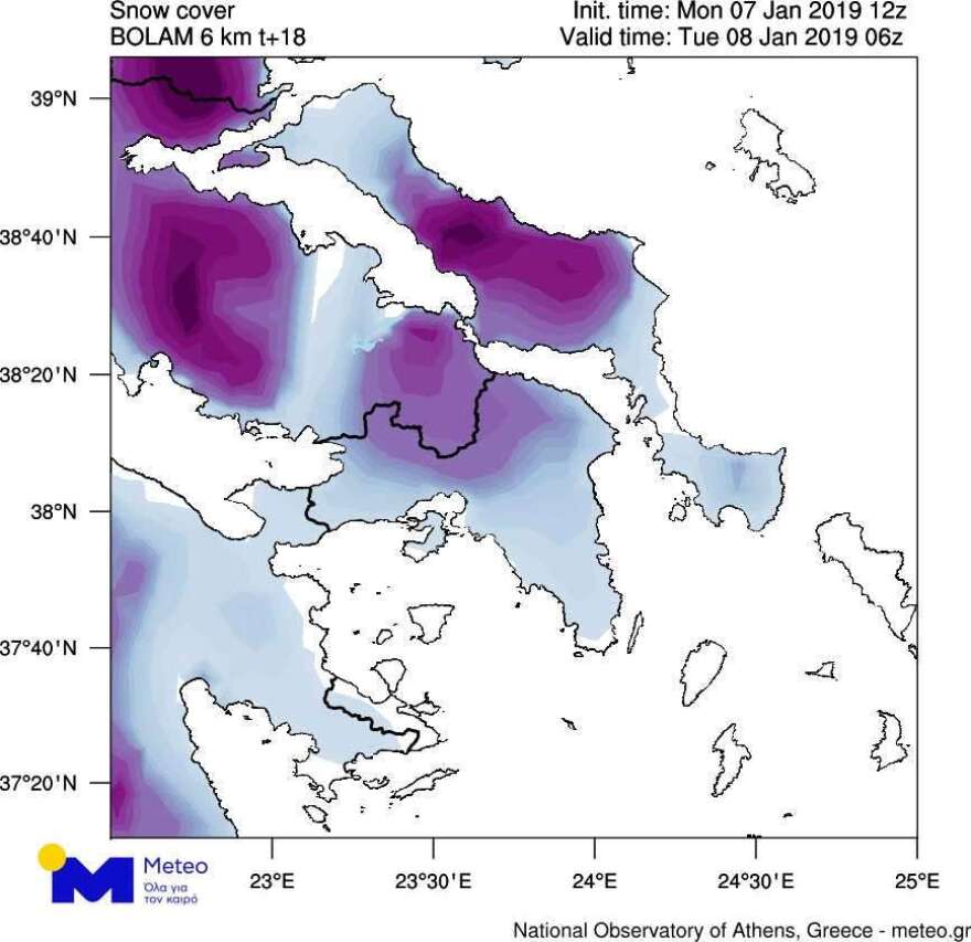 Στα λευκά η Αττική από τον Τηλέμαχο: Χιόνι και στο κέντρο της Αθήνας