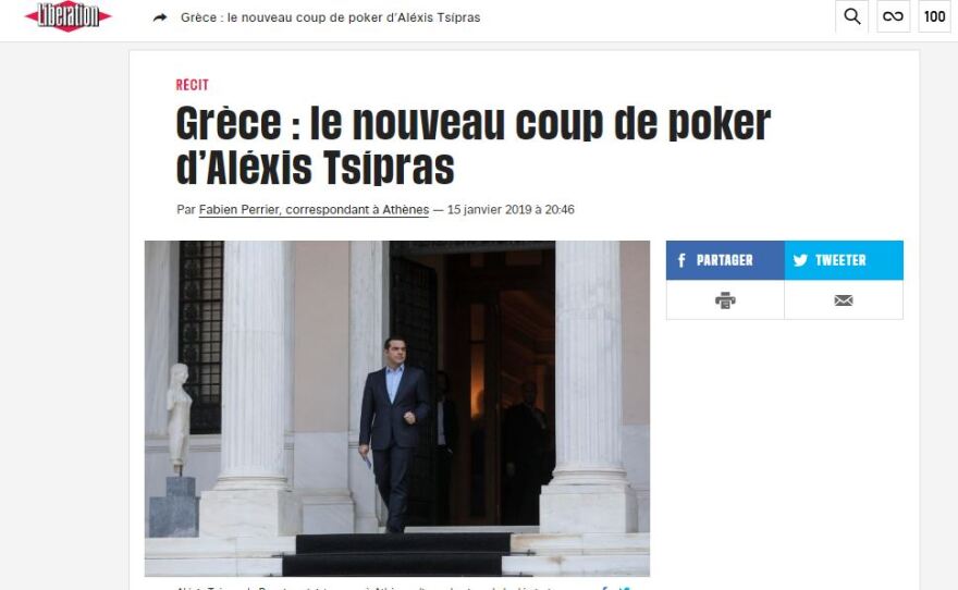 Liberation για Τσίπρα: Ο πρώην κομμουνιστής που «παίζει πόκερ» για να ξεφύγει από την πολιτική αναταραχή
