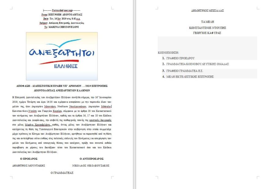 ΑΝΕΛ σε Χρυσοβελώνη: Δεν παραιτήθηκες, σε διαγράψαμε