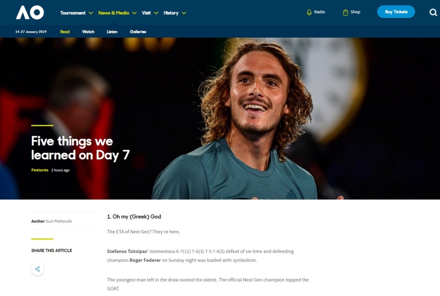 Australian Open: Η Ελλάδα έχει έναν νέο ημίθεο!