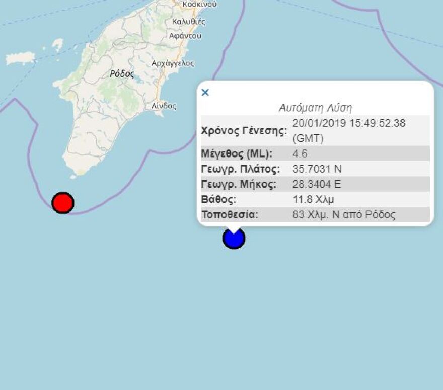 Ο Εγκέλαδος χτύπησε τη Ρόδο: Δύο σεισμοί 4,6 και 4,5 Ρίχτερ σε ένα λεπτό