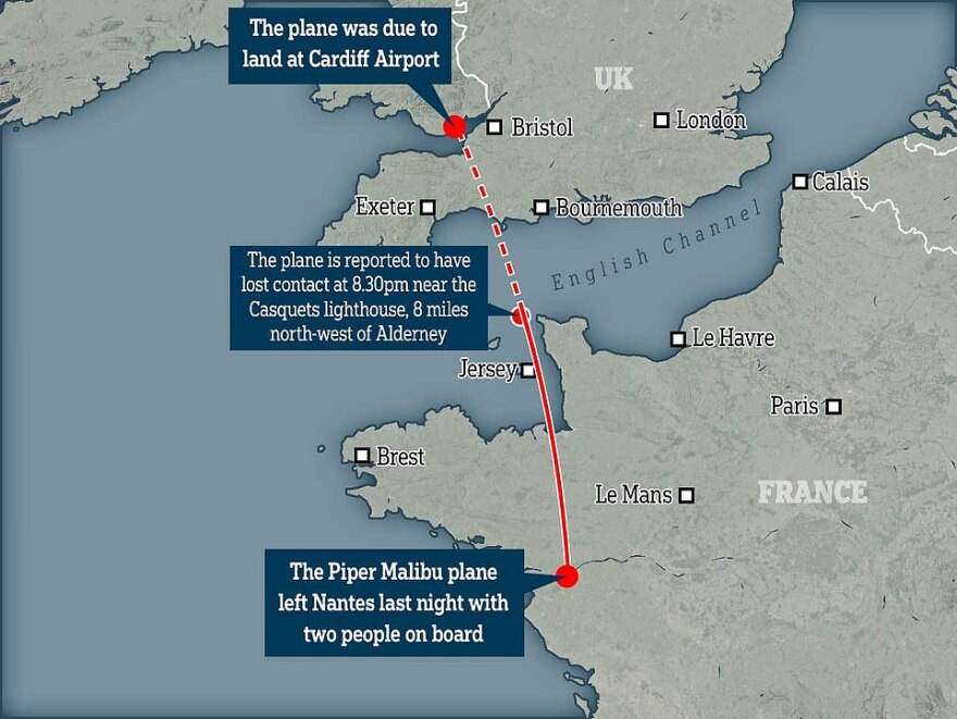 Αεροσκάφος αγνοείται στο Στενό της Μάγχης - Ένας από τους επιβάτες είναι ο ποδοσφαιριστής Εμιλιάνο Σάλα