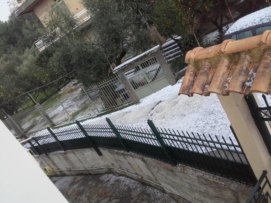 Ισχυρή χαλαζόπτωση σε Καλαμάτα και Μάνη