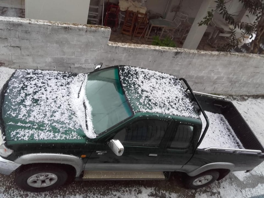 Ισχυρή χαλαζόπτωση σε Καλαμάτα και Μάνη