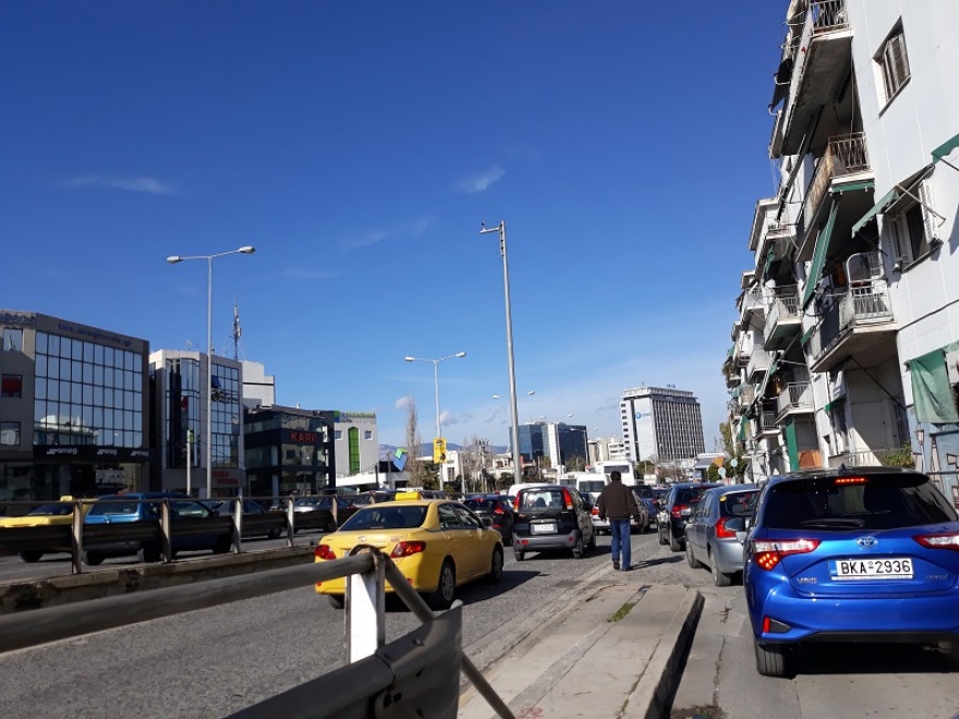 Μποτιλιάρισμα στην άνοδο της Κηφισίας λόγω έργων