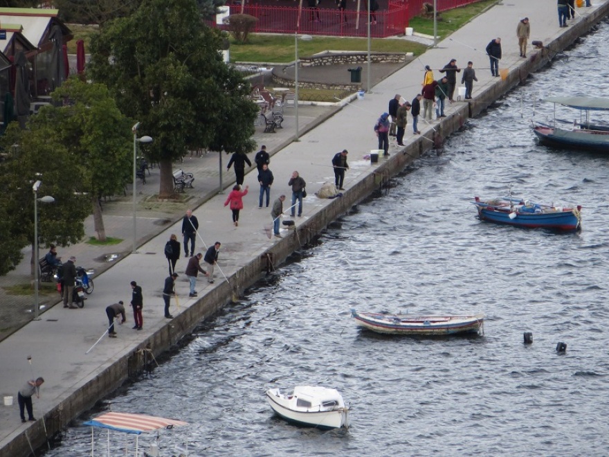 Αμφιλοχία: Μοναδικές εικόνες από το μπατάρισμα της θάλασσας – Μαζεύουν γαρίδες με απόχη