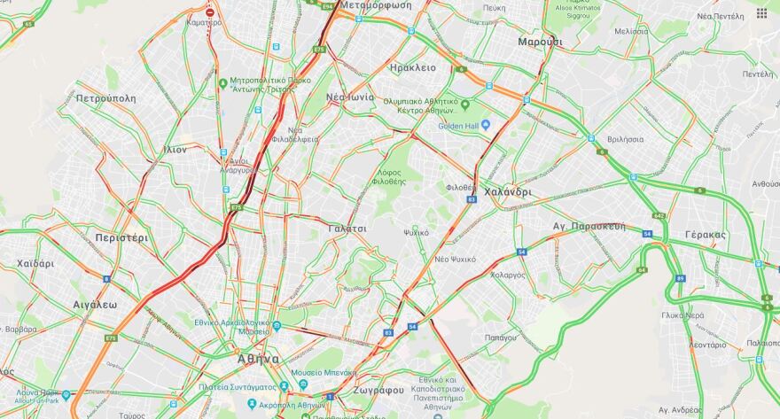 Κίνηση και ταλαιπωρία από την βροχή στην Αττική