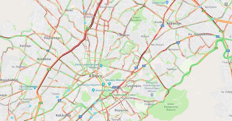 Κίνηση και ταλαιπωρία από την βροχή στην Αττική