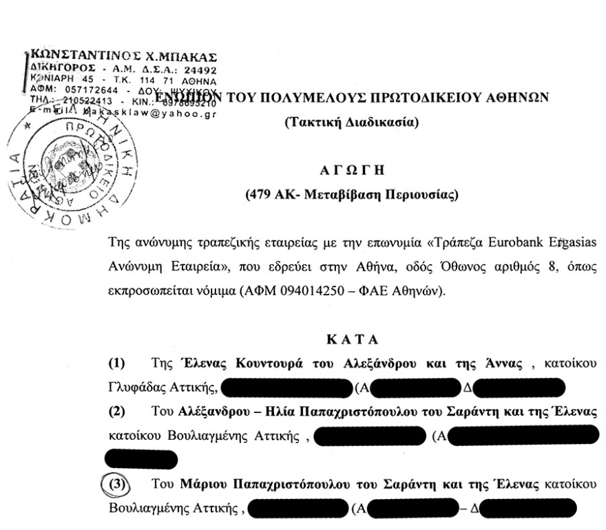 Έλενα Κουντουρά: «Κόκκινη» και στο δάνειο της Eurobank