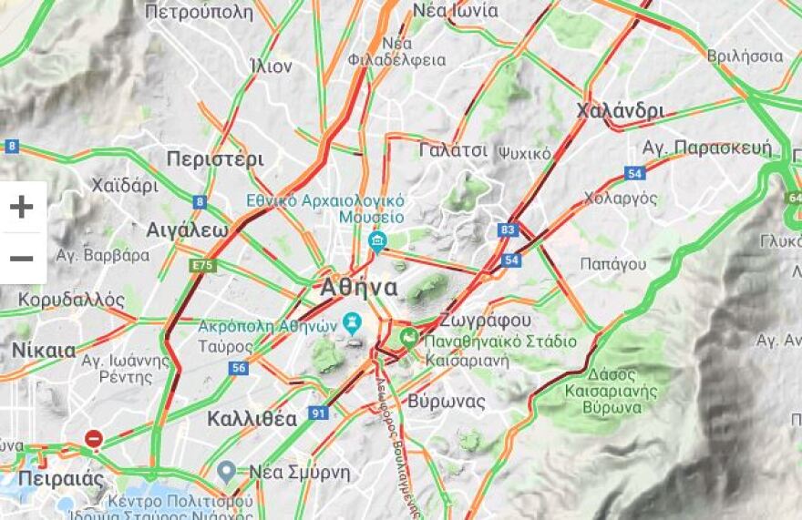 Κίνηση στους δρόμους της Αθήνας: Με πρώτη, δευτέρα και φρένο τα αυτοκίνητα λόγω βροχής