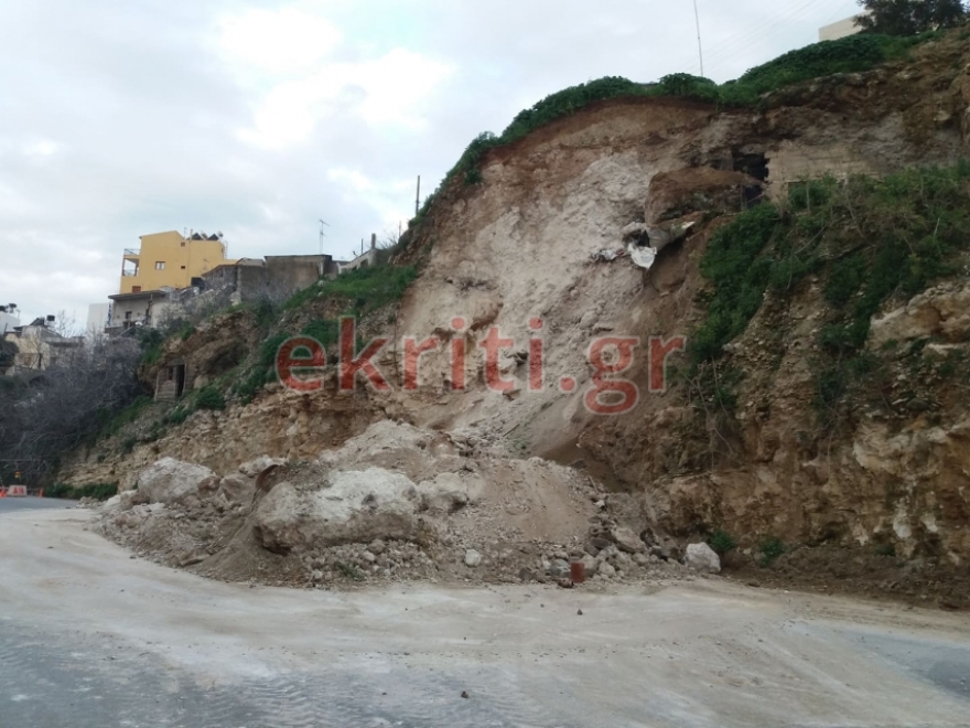Ηράκλειο: Νέα μεγάλη κατολίσθηση - Έχουν αποκλειστεί σπίτια!