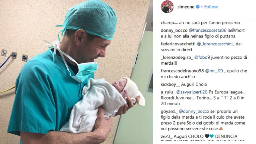 Οπαδοί της Γιουβέντους ευχήθηκαν στον Σιμεόνε να πεθάνει η νεογέννητη κόρη του!