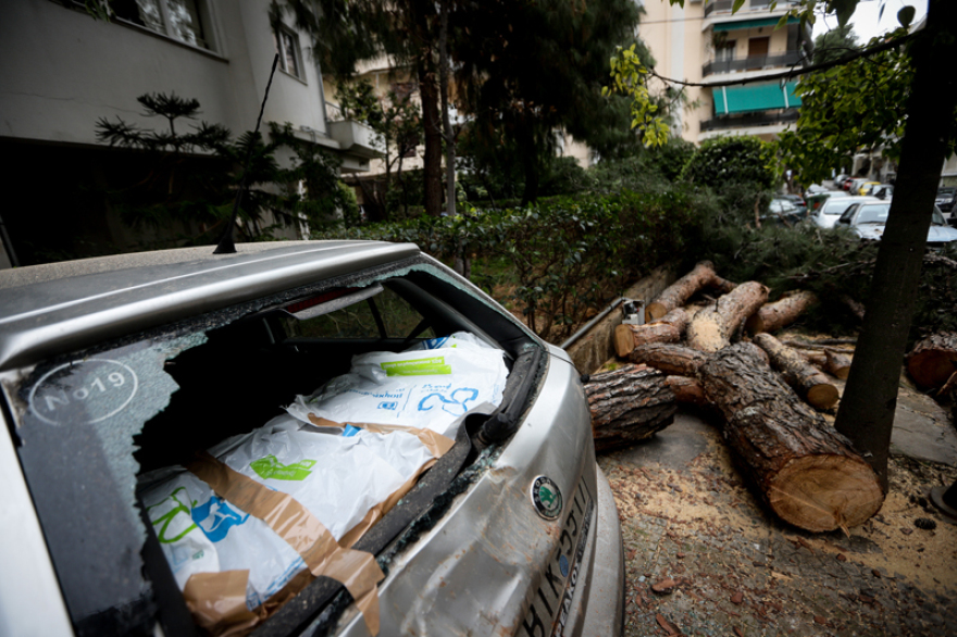 Δένδρο καταπλάκωσε 12 αυτοκίνητα στη Νέα Σμύρνη