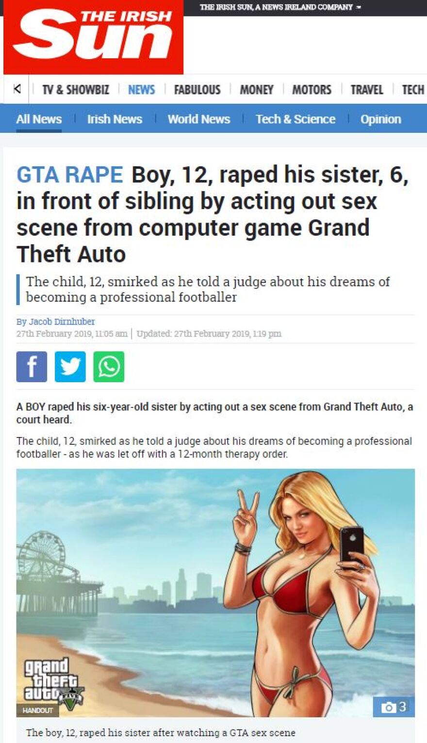 Αδιανόητο: 13χρονος βίασε την 6χρονη αδερφή του αφού είδε σκηνή σεξ στο παιχνίδι Grand Theft Auto